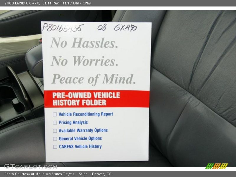 Salsa Red Pearl / Dark Gray 2008 Lexus GX 470