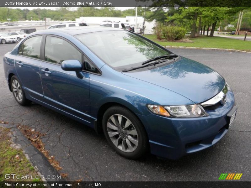Atomic Blue Metallic / Gray 2009 Honda Civic EX-L Sedan