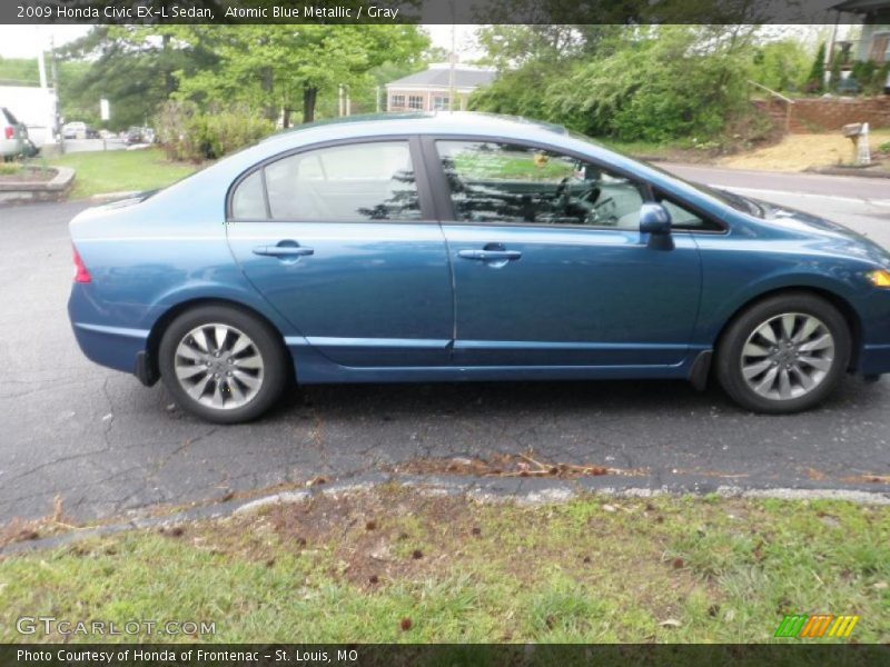 Atomic Blue Metallic / Gray 2009 Honda Civic EX-L Sedan