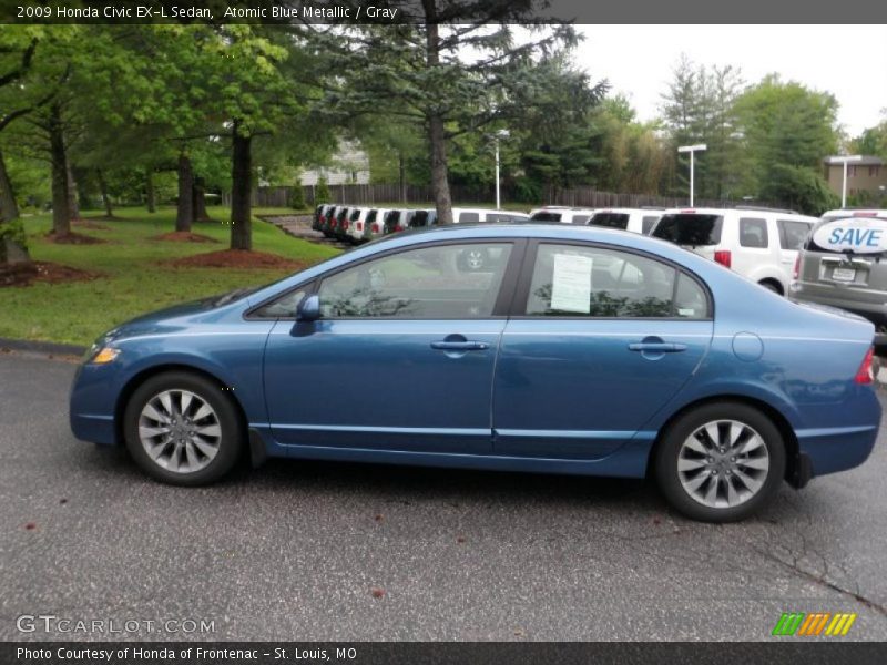 Atomic Blue Metallic / Gray 2009 Honda Civic EX-L Sedan