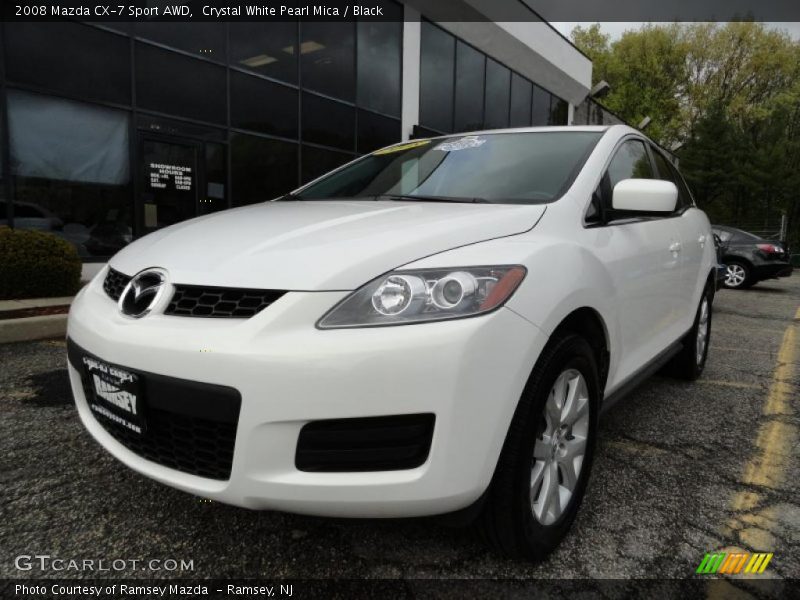 Crystal White Pearl Mica / Black 2008 Mazda CX-7 Sport AWD