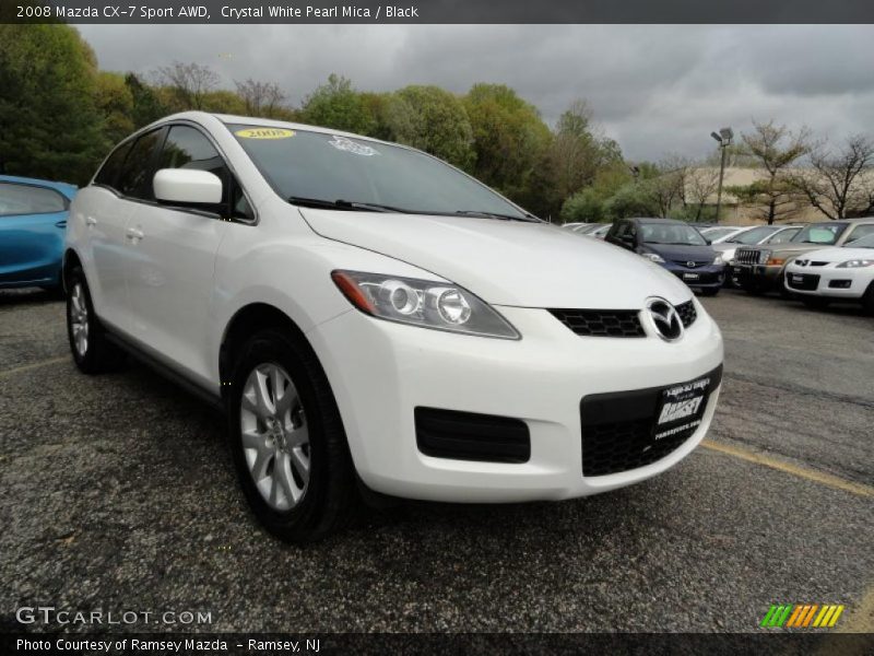 Crystal White Pearl Mica / Black 2008 Mazda CX-7 Sport AWD