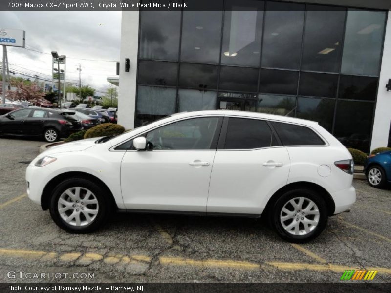 Crystal White Pearl Mica / Black 2008 Mazda CX-7 Sport AWD