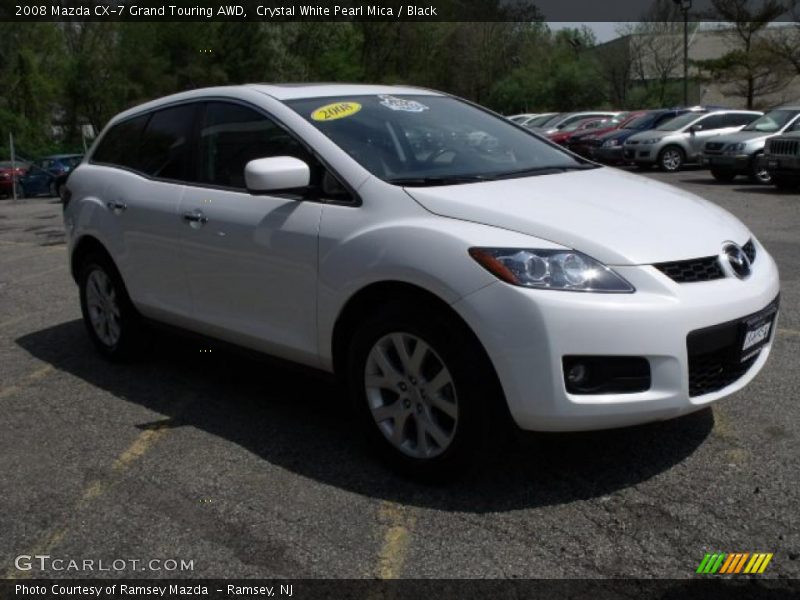 Crystal White Pearl Mica / Black 2008 Mazda CX-7 Grand Touring AWD