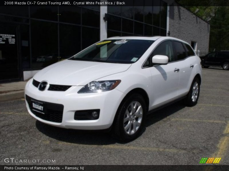 Crystal White Pearl Mica / Black 2008 Mazda CX-7 Grand Touring AWD