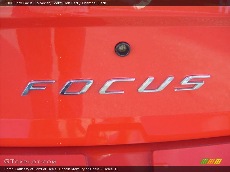 Vermillion Red / Charcoal Black 2008 Ford Focus SES Sedan
