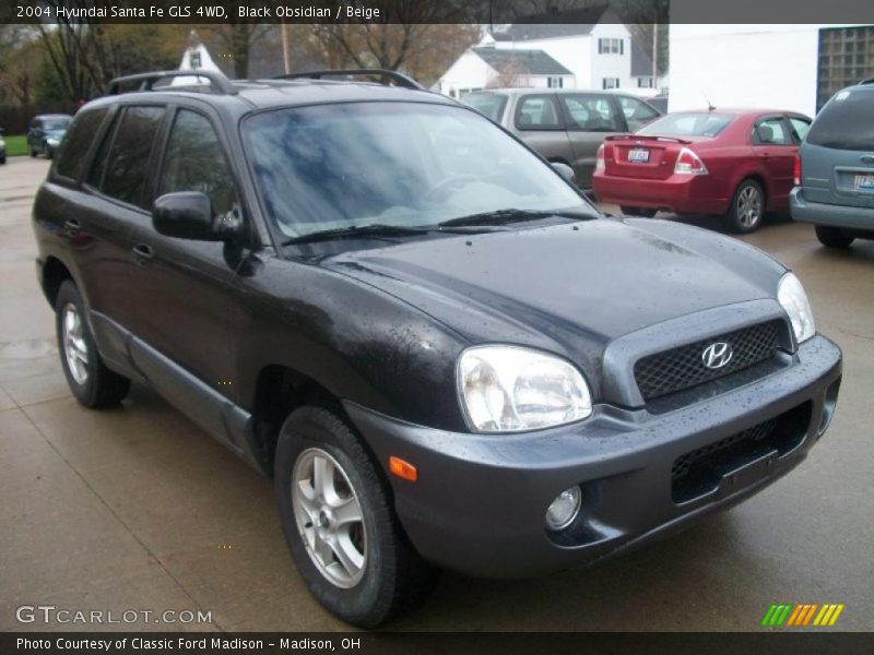 Black Obsidian / Beige 2004 Hyundai Santa Fe GLS 4WD
