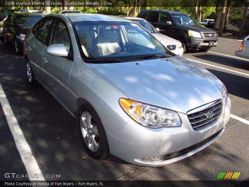 QuickSilver Metallic / Gray 2008 Hyundai Elantra SE Sedan