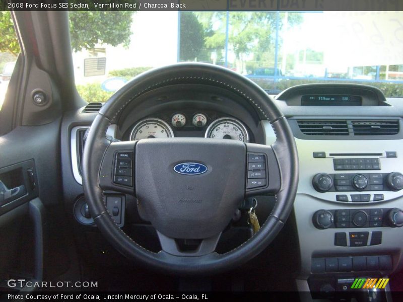 Vermillion Red / Charcoal Black 2008 Ford Focus SES Sedan
