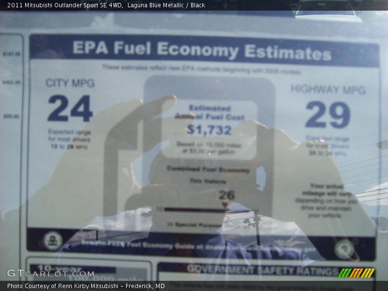  2011 Outlander Sport SE 4WD Window Sticker