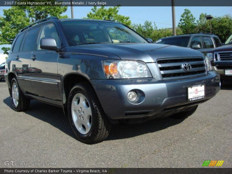 Bluestone Metallic / Ivory Beige 2007 Toyota Highlander V6