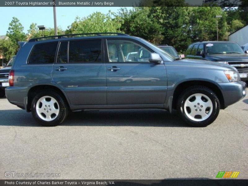 Bluestone Metallic / Ivory Beige 2007 Toyota Highlander V6