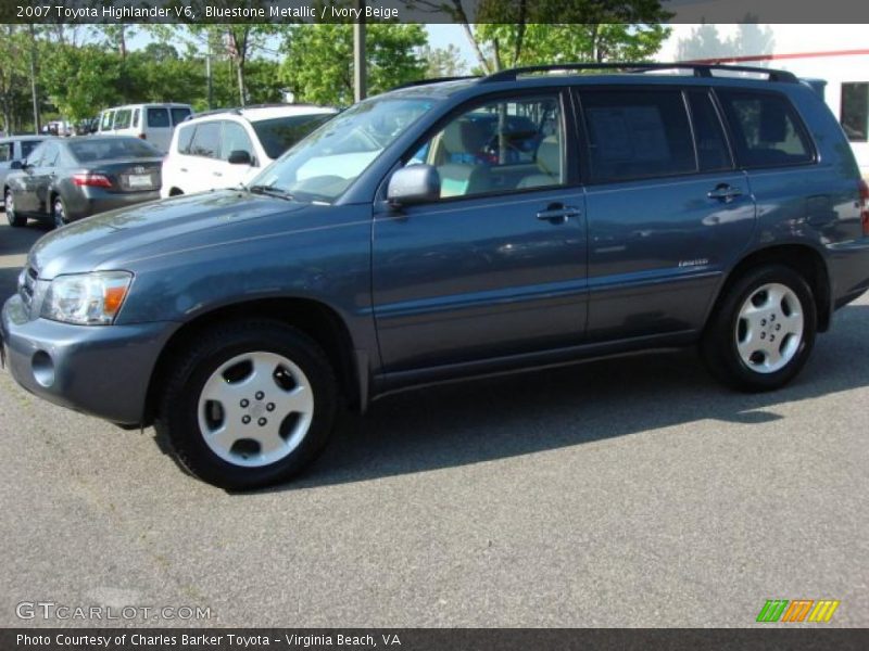 Bluestone Metallic / Ivory Beige 2007 Toyota Highlander V6
