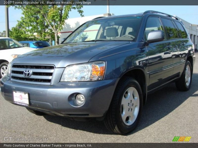 Bluestone Metallic / Ivory Beige 2007 Toyota Highlander V6