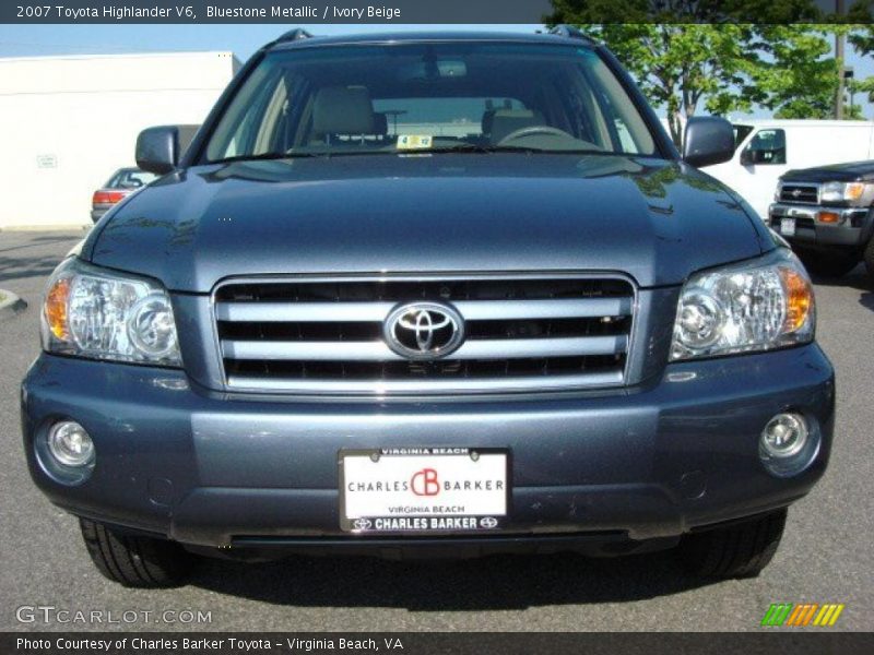 Bluestone Metallic / Ivory Beige 2007 Toyota Highlander V6