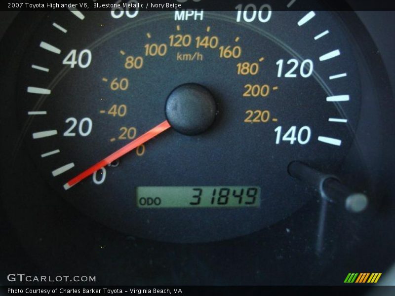 Bluestone Metallic / Ivory Beige 2007 Toyota Highlander V6