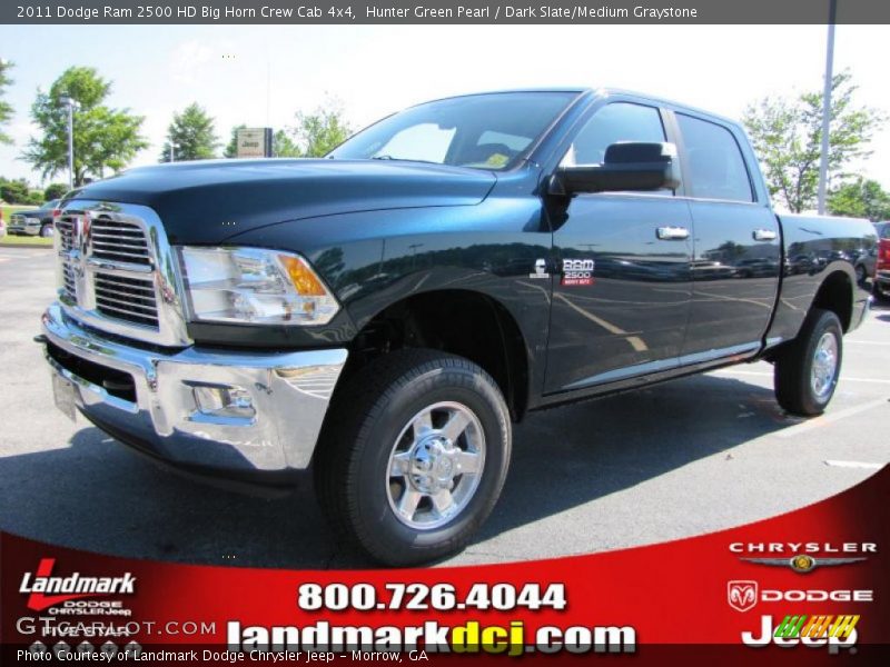 Hunter Green Pearl / Dark Slate/Medium Graystone 2011 Dodge Ram 2500 HD Big Horn Crew Cab 4x4