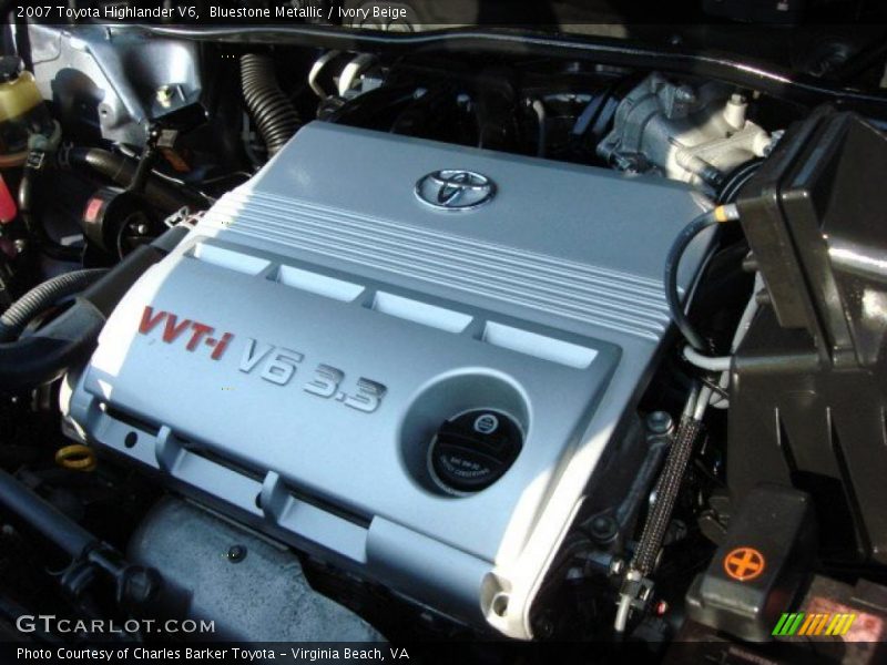 Bluestone Metallic / Ivory Beige 2007 Toyota Highlander V6