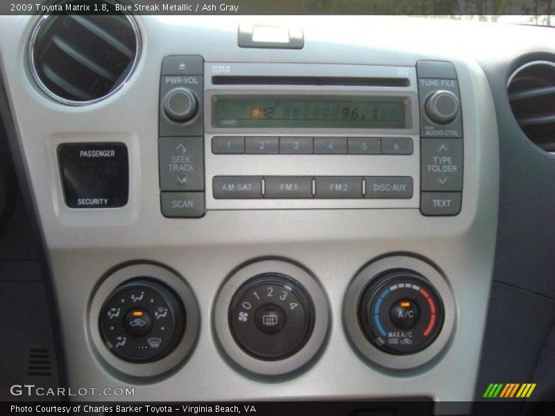 Blue Streak Metallic / Ash Gray 2009 Toyota Matrix 1.8