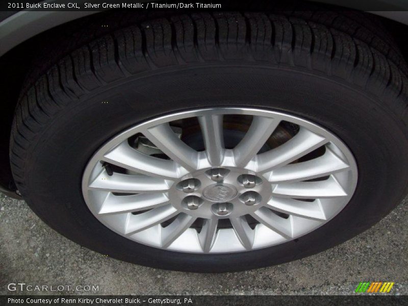 Silver Green Metallic / Titanium/Dark Titanium 2011 Buick Enclave CXL