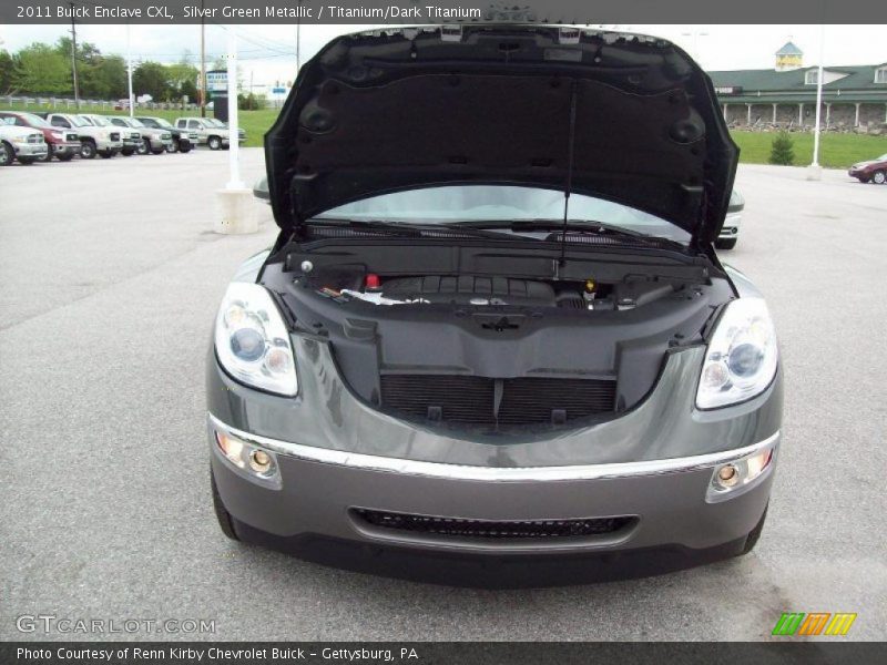 Silver Green Metallic / Titanium/Dark Titanium 2011 Buick Enclave CXL