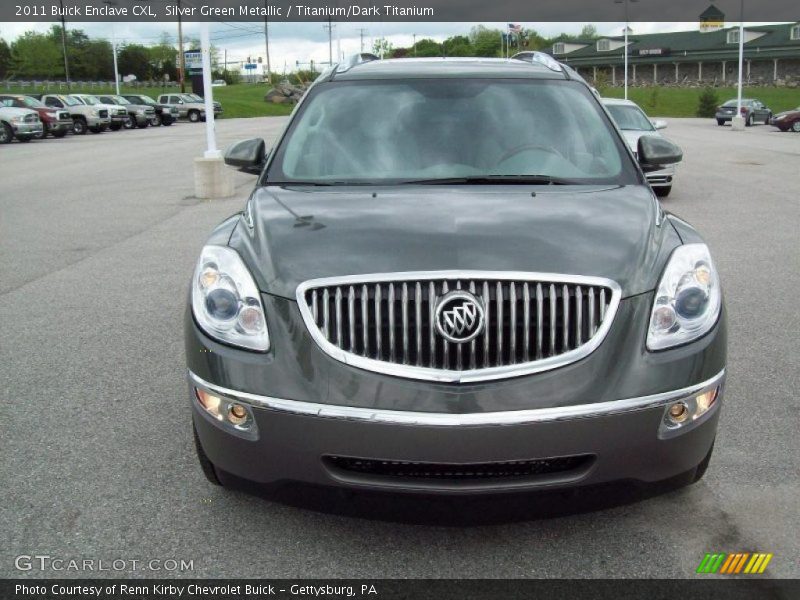 Silver Green Metallic / Titanium/Dark Titanium 2011 Buick Enclave CXL