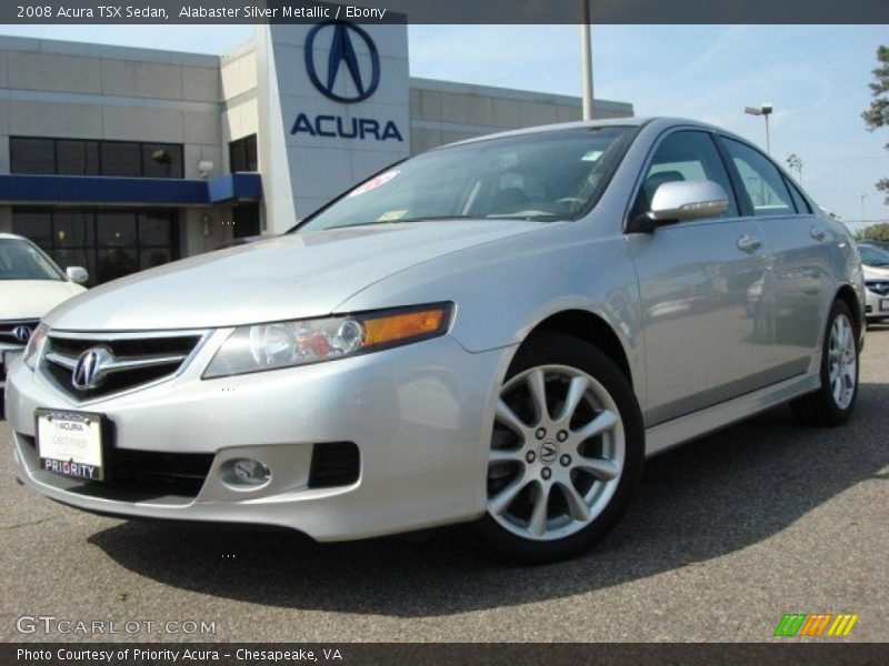 Alabaster Silver Metallic / Ebony 2008 Acura TSX Sedan