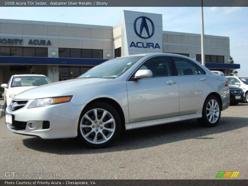 Alabaster Silver Metallic / Ebony 2008 Acura TSX Sedan