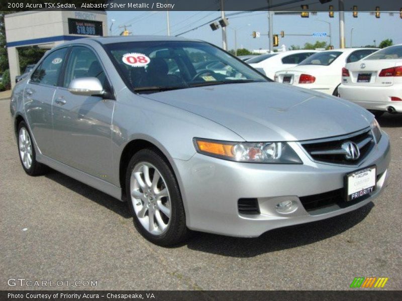 Alabaster Silver Metallic / Ebony 2008 Acura TSX Sedan