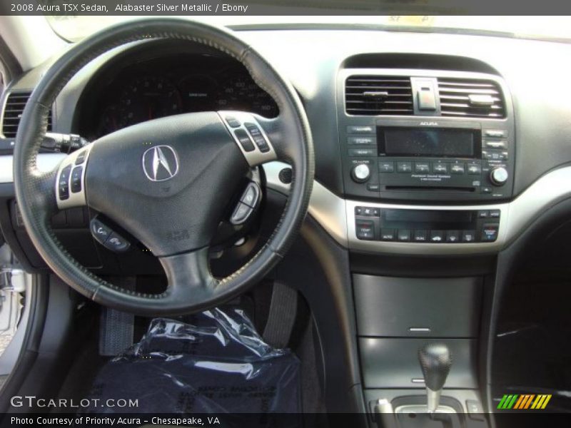 Alabaster Silver Metallic / Ebony 2008 Acura TSX Sedan