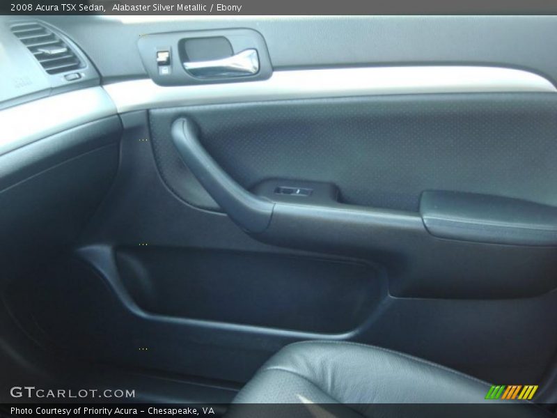 Alabaster Silver Metallic / Ebony 2008 Acura TSX Sedan
