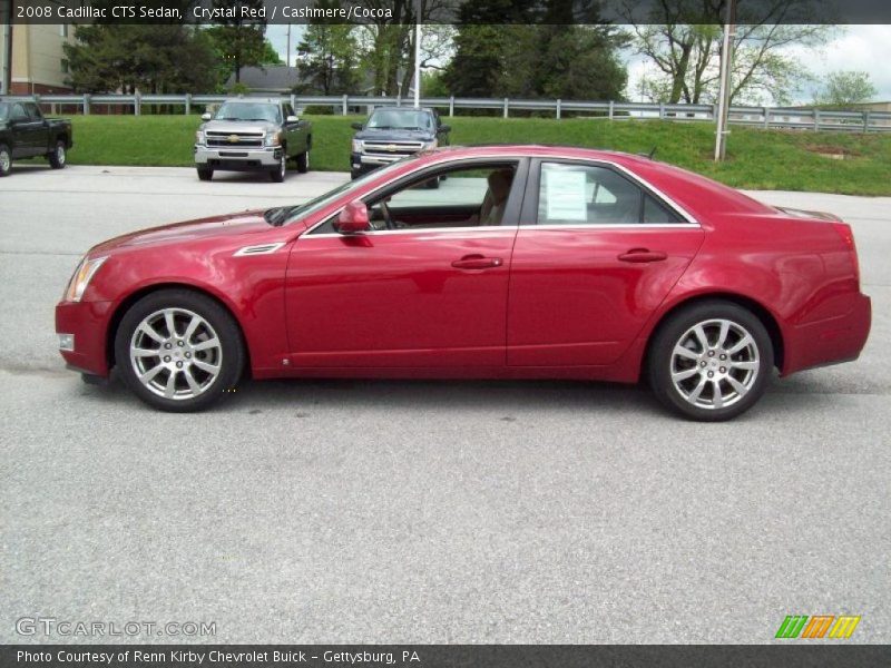 Crystal Red / Cashmere/Cocoa 2008 Cadillac CTS Sedan