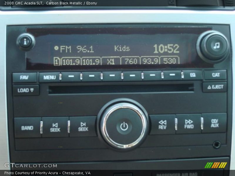 Carbon Black Metallic / Ebony 2008 GMC Acadia SLT