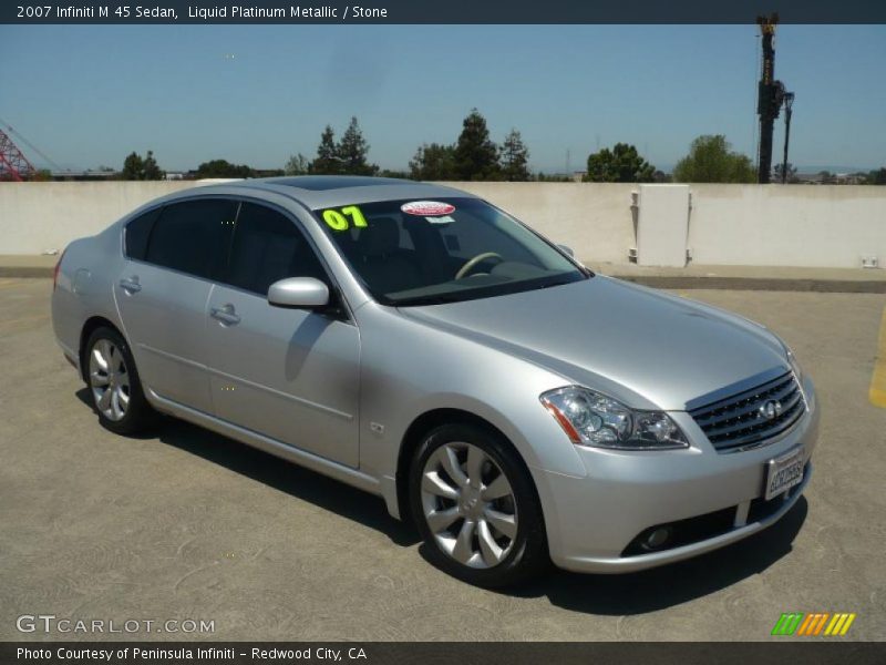 Liquid Platinum Metallic / Stone 2007 Infiniti M 45 Sedan