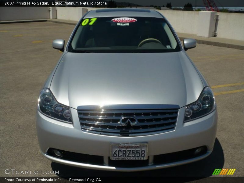 Liquid Platinum Metallic / Stone 2007 Infiniti M 45 Sedan