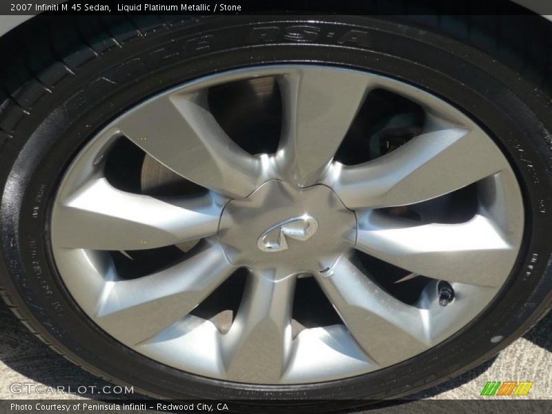 Liquid Platinum Metallic / Stone 2007 Infiniti M 45 Sedan