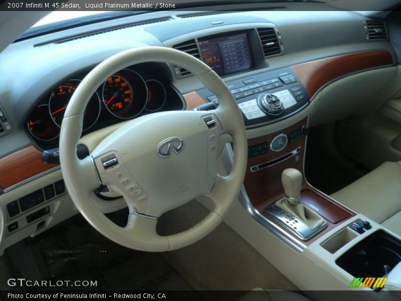 Liquid Platinum Metallic / Stone 2007 Infiniti M 45 Sedan