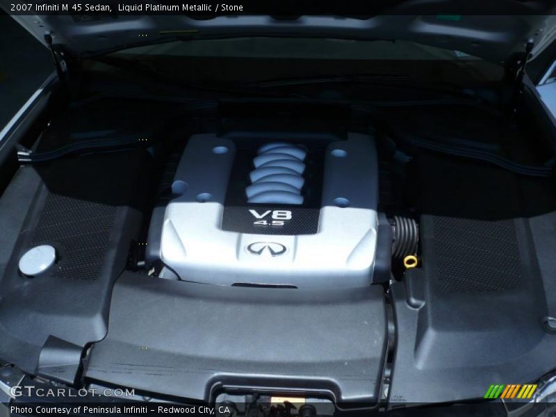 Liquid Platinum Metallic / Stone 2007 Infiniti M 45 Sedan