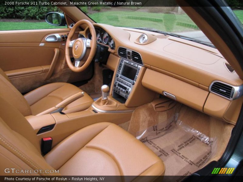 Malachite Green Metallic / Natural Brown 2008 Porsche 911 Turbo Cabriolet
