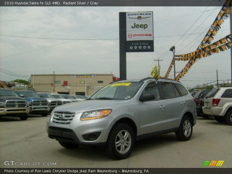 Radiant Silver / Gray 2010 Hyundai Santa Fe GLS 4WD