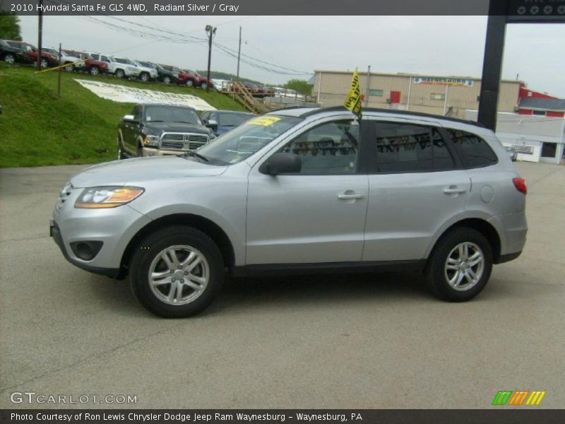 Radiant Silver / Gray 2010 Hyundai Santa Fe GLS 4WD