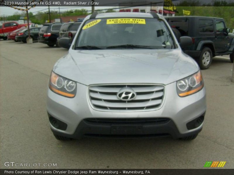 Radiant Silver / Gray 2010 Hyundai Santa Fe GLS 4WD