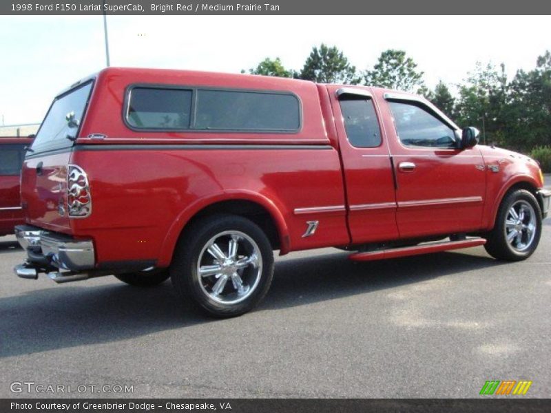 Bright Red / Medium Prairie Tan 1998 Ford F150 Lariat SuperCab