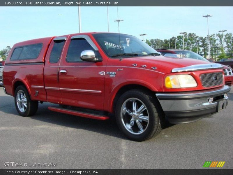 Bright Red / Medium Prairie Tan 1998 Ford F150 Lariat SuperCab