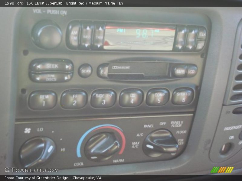 Bright Red / Medium Prairie Tan 1998 Ford F150 Lariat SuperCab