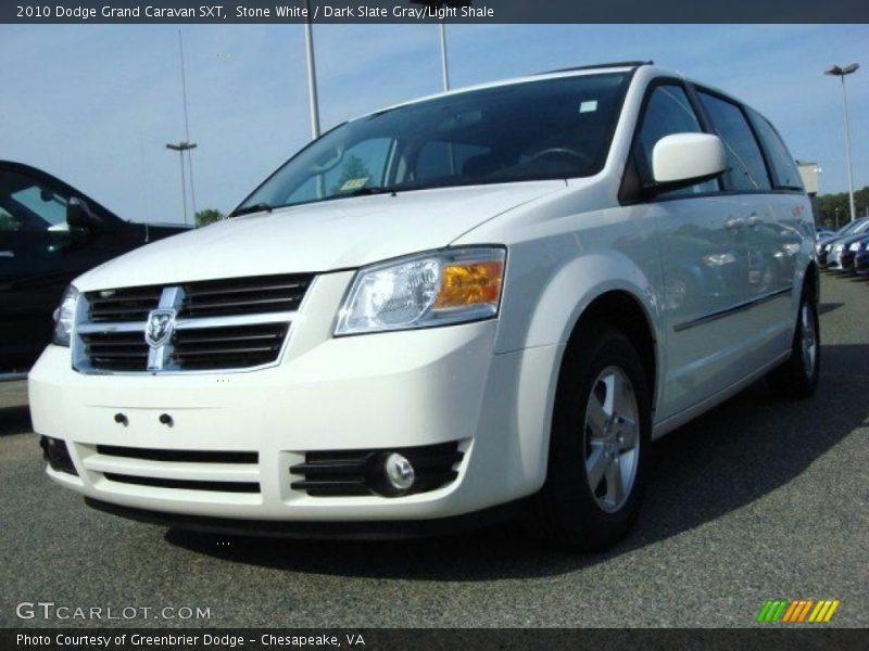 Stone White / Dark Slate Gray/Light Shale 2010 Dodge Grand Caravan SXT