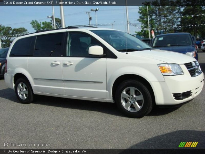 Stone White / Dark Slate Gray/Light Shale 2010 Dodge Grand Caravan SXT