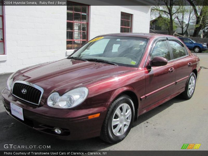 Ruby Red / Beige 2004 Hyundai Sonata