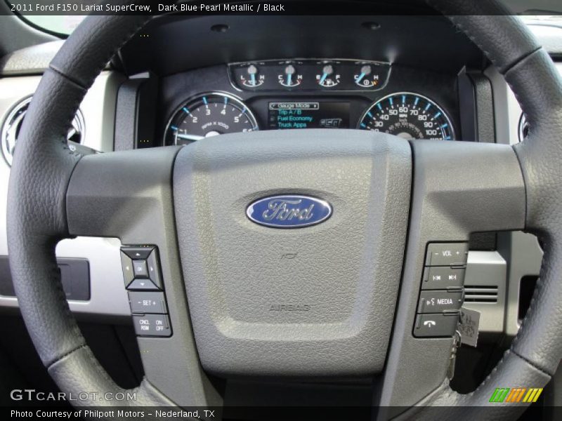 Dark Blue Pearl Metallic / Black 2011 Ford F150 Lariat SuperCrew