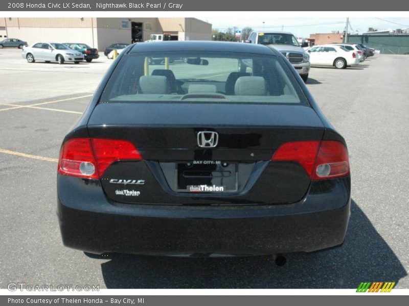 Nighthawk Black Pearl / Gray 2008 Honda Civic LX Sedan